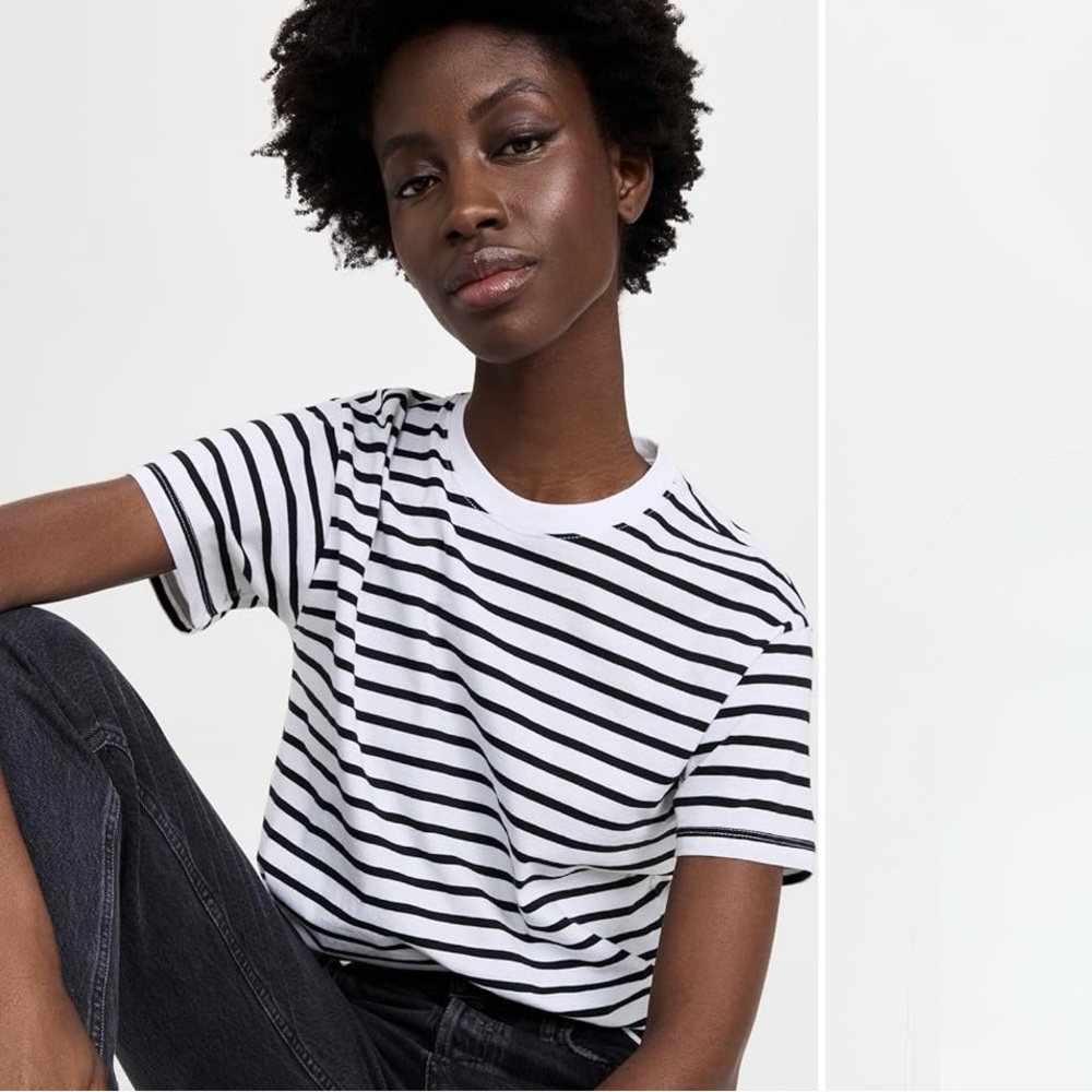 ATM Anthony Thomas Melillo Black and White Striped Tee